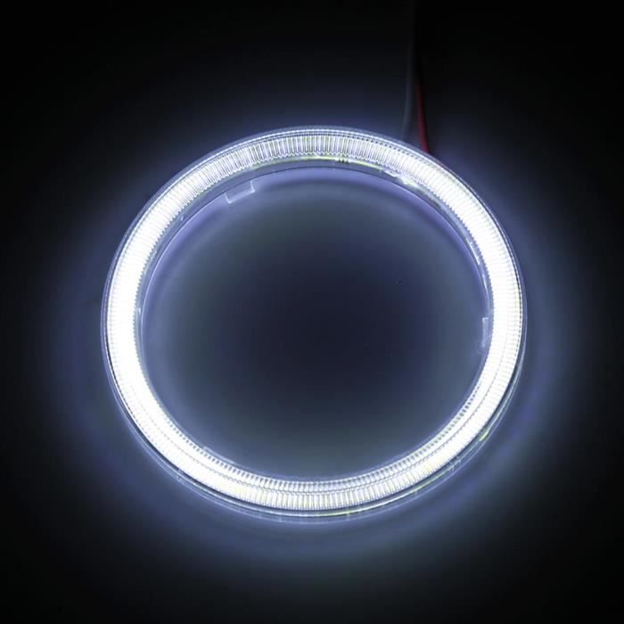 ARAMOX phare Angel Eyes 1 paire Auto Halo Anneaux Angel Eye COB Chips Phare DRL LED Pour Moto Voiture 70mm
