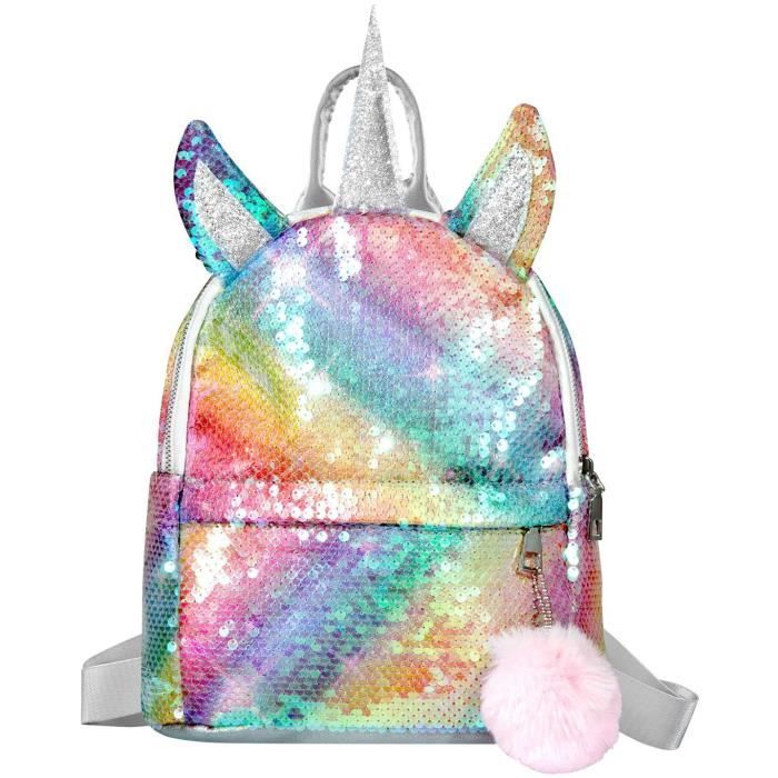 Sac a Dos Enfant Marque Licorne a Sequins 22x11x26cm Bretelles Reglables Mode Cdiscount Bagagerie Maroquinerie
