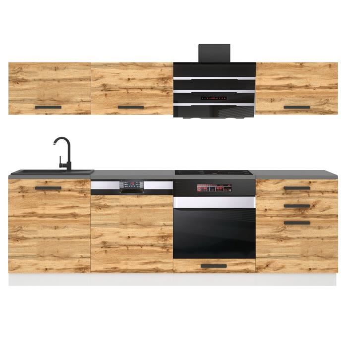 Cuisine Complète - B BELINI GROUP - LINDA - 240 cm - Chêne Wotan - Design Contemporain