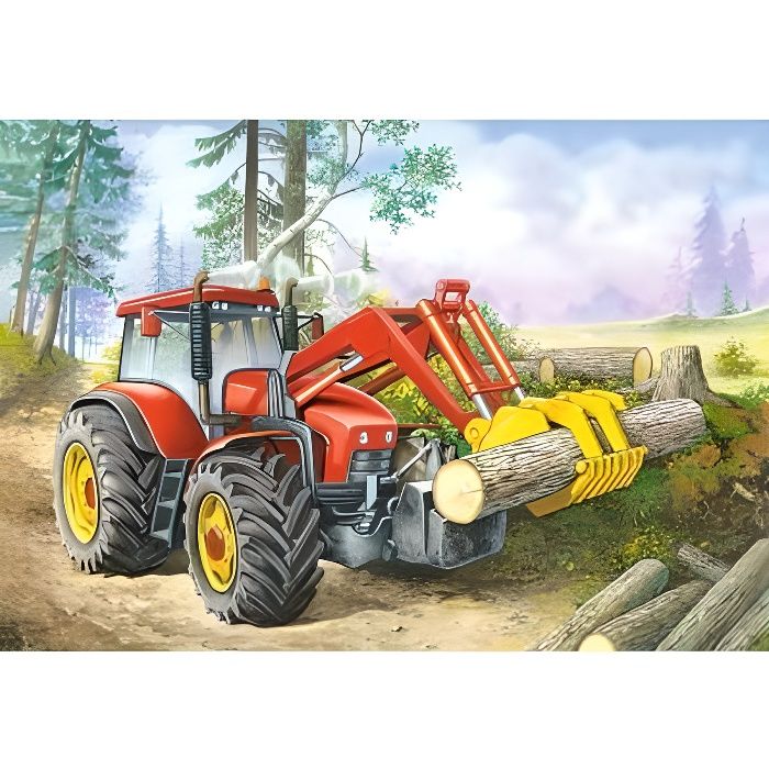 Puzzle Tracteur du Forestier - CASTORLAND - 60 pièces - Véhicules et engins