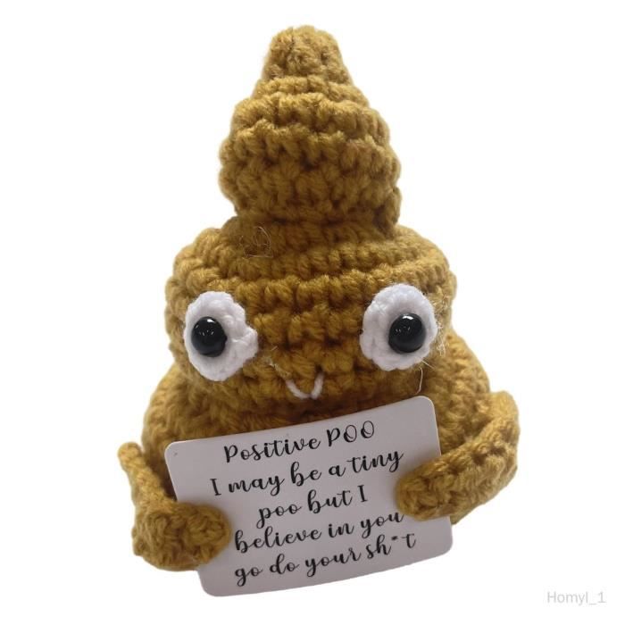 Inspire Jouet Positif Caca Poupee Tricotee Artisanat Creatif Cadeau Mini Poo Positif Poche Calin pour Bureau Anniversaire jaune Cdiscount Jeux Jouets