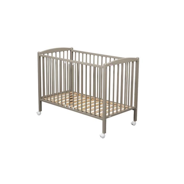 Lit Bebe Gris 60 X 1 Barreaux Detachable Et 4 Hauteurs Et Roulettes Cdiscount Puericulture Eveil Bebe