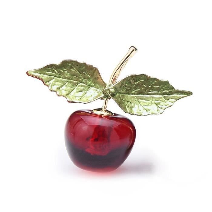 Broche épingle Cerises Cristal Rouge - Motif Fruit Mûr - Accessoire Vintage C5