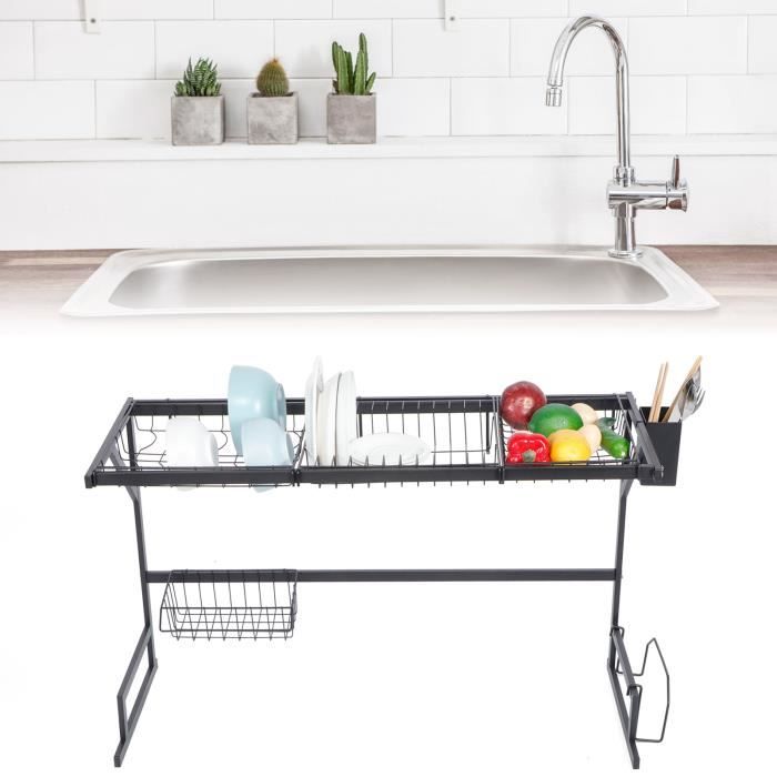 Égouttoir à vaisselle en acier inoxydable Rack pliable et amovible de
