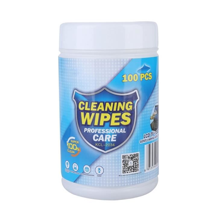 Lot De 100 Lingettes Nettoyage écran - Pour TV, PC, Portable, Tablette, Clavier, IPad, LCD
