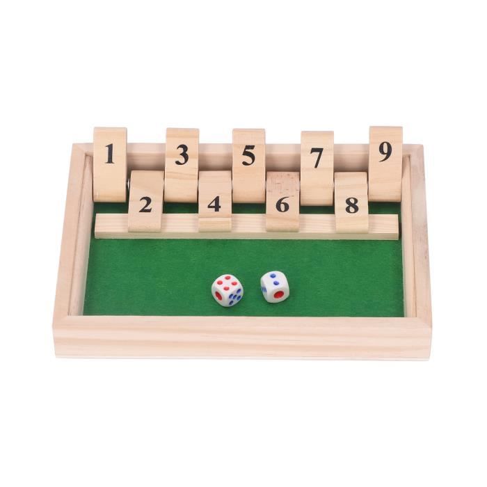 Jeu de société de dés en bois Portable Party 9 numéros Flip Tiles DRFEIFY 110027 LON