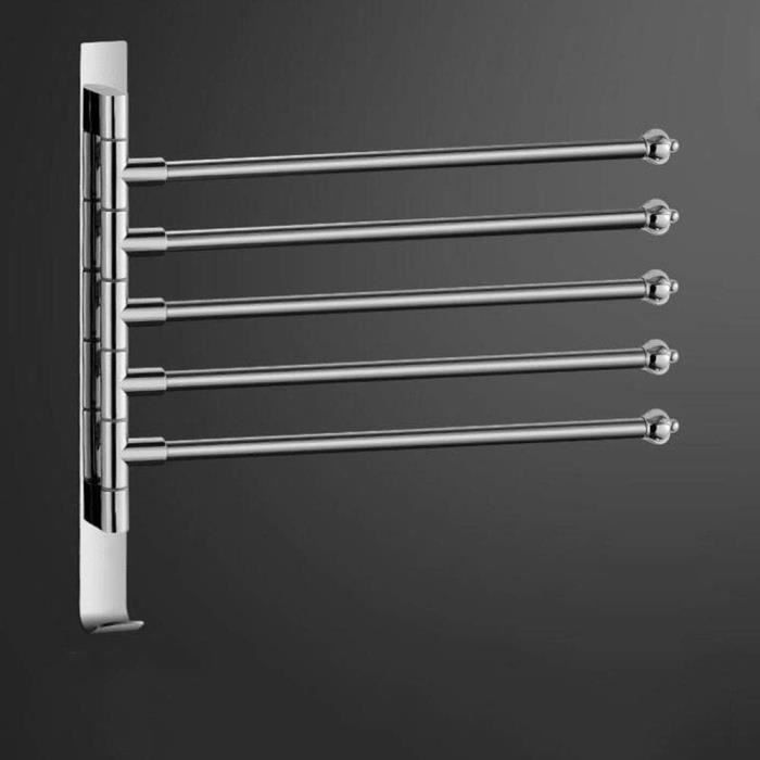 Barre Porte-Serviettes Pivotante, Porte-Serviettes Pivotant À 180 ° En Acier Inoxydable Avec 4