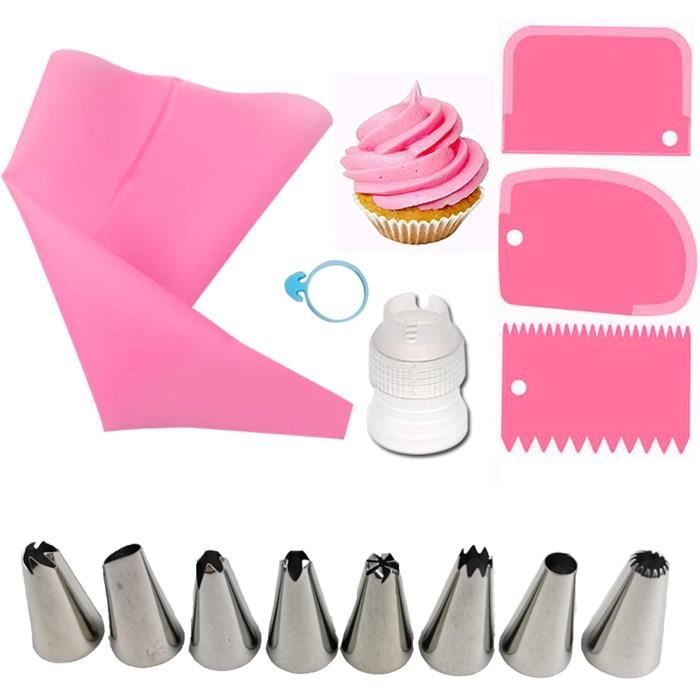 Douille Patisserie Set 4 Stylos à Décorer En Silicone - 16 Douilles Incluses Pour Pâtisserie, Décoration Gâteaux Et Desserts Siringa Per Pasticceria