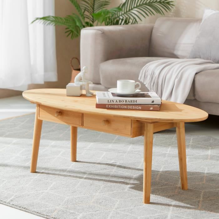 Table basse - EN.CASA - Harboøre - Marron - Ovale - Adulte