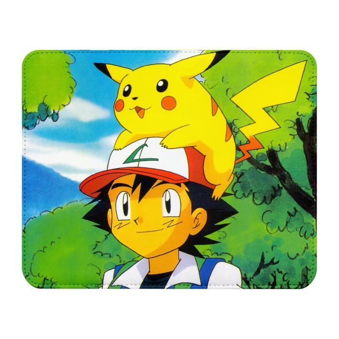 Tapis de souris pikachu sur son ami sasha pokemon - Cdiscount
