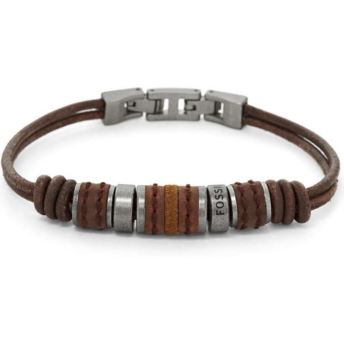 Bracelet homme JOYERIA FOSSIL STEEL JF00900797. Ma - Achat / Vente bracelet  - gourmette Bracelet homme JOYERIA FOSS… Argent Marron - Cd