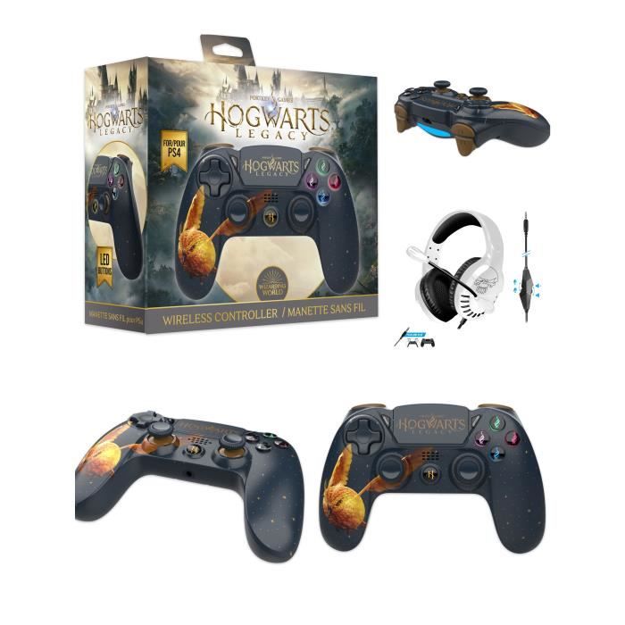 Manette PS4 Bluetooth Harry Potter Hogwarts Legacy Vivet Doré Lumineuse 3.5 JACK + Casque GAMING PS4 PS5 PLAYSTATION - vue 2