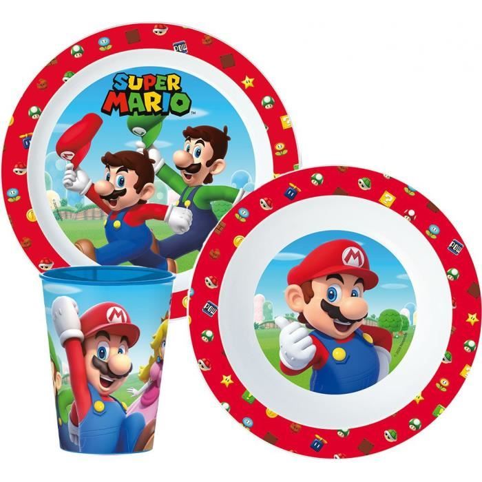 Set Dejeuner Repas Super Mario Assiette Bol Tasse Vaisselle Enfant Bebe Cdiscount Puericulture Eveil Bebe