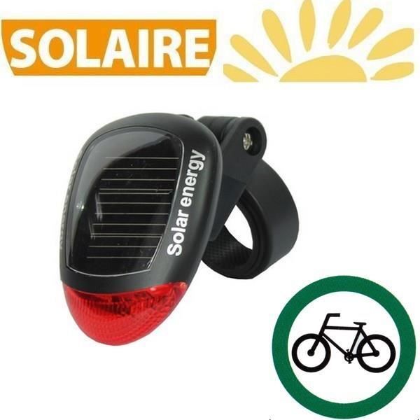 Phare avant de bicyclette,Black--Tige de selle arrière à 2 LED pour vélo, énergie solaire