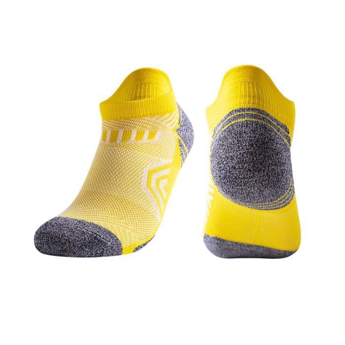 chaussettes de sport en maille pour hommes 2 paire haute qualité respirantes en coton décontractées athlétiques YELLOW