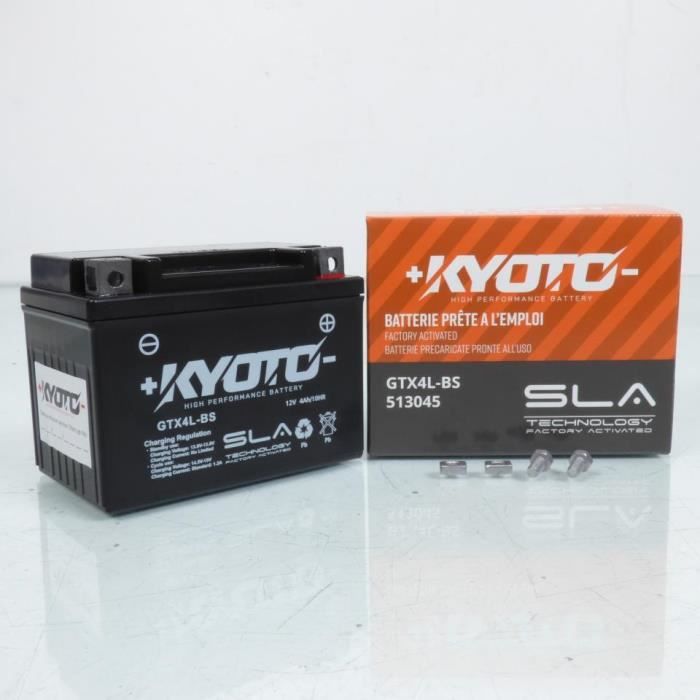 Batterie Kyoto pour Moto Yamaha 50 LB Chappy 1990 à 1994 YB4L-B SLA / 12V  4Ah Neuf