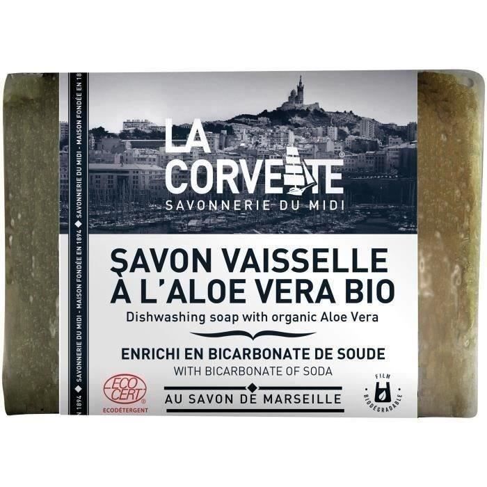 LA CORVETTE Savon vaisselle enrichi au bicarbonate et aloe vera Bio - 200 g