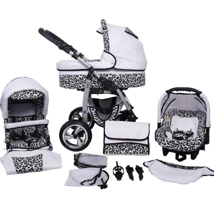 Poussette 2025 leopard blanc