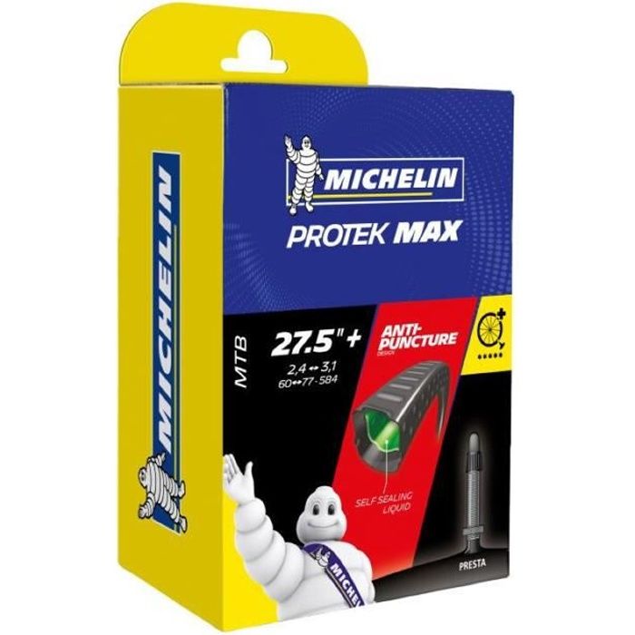 Chambre à air Michelin Protek max b6 Presta avec liquide anti-crevaison - noir - 40 mm
