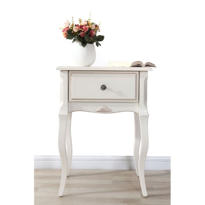 Miliboo Table De Nuit Baroque Bois Blanc Bianca Achat Vente