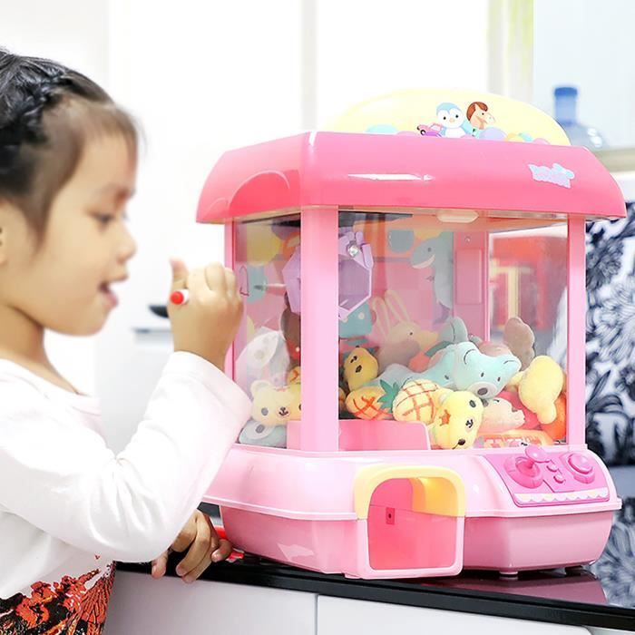 Machine à Griffes Mini électrique Pour Enfants - Avec Poupées Et œufs Surprise, Musique Et Lumières - Jeu De Précision Et Adresse - Alimentation Piles Ou USB