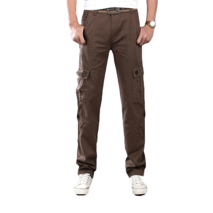 Pantalon cargo homme marron