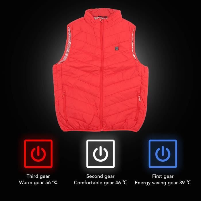 WIGO Gilet Chauffant Homme électrique Double Interrupteur réglable