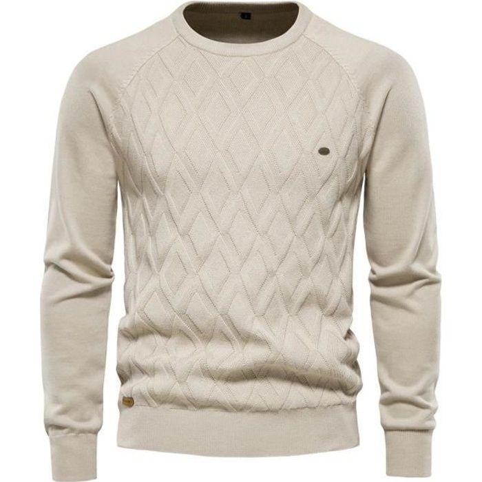 Pull Homme Chaud En Tricot Col Rond Casual Pullover Sweater Manches Longues  Confortable Couleur Unie Automne Hiver - Taille EU Kaki - Cdiscount  Prêt-à-Porter