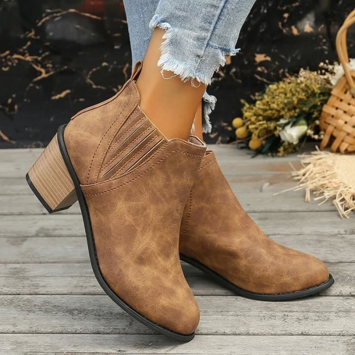 Bottine marron femme new arrivals