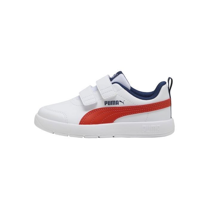 Basket Basse à Scratches Puma Courtflex V3 V inf - Puma Blanc Fierce Rouge Bleu