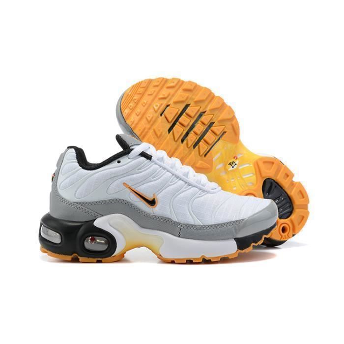 Baskets Nike Air Max TXT Plus TN Enfant Chaussures EntraÃ®nement de Sport Blanc Gris Jaune Blanc 