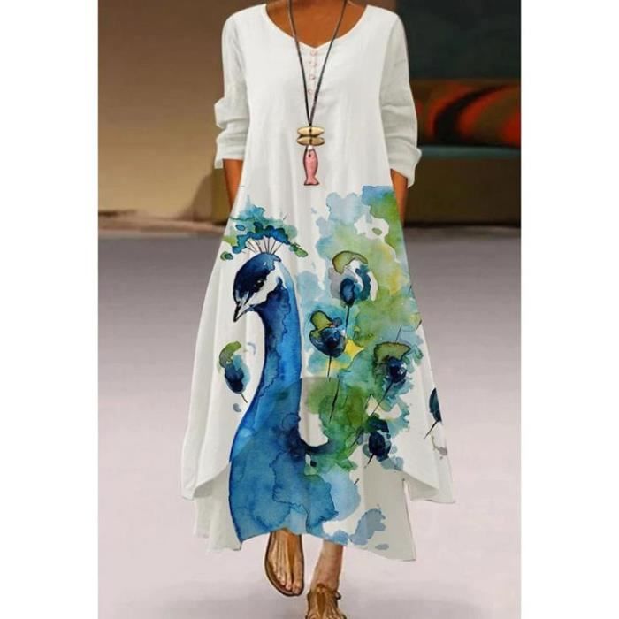 Robe Imprimée Manches Longues BCBG MAX AZRIA - Taille M, Neuf Avec étiquettes, Couleur Lt Dove Combo