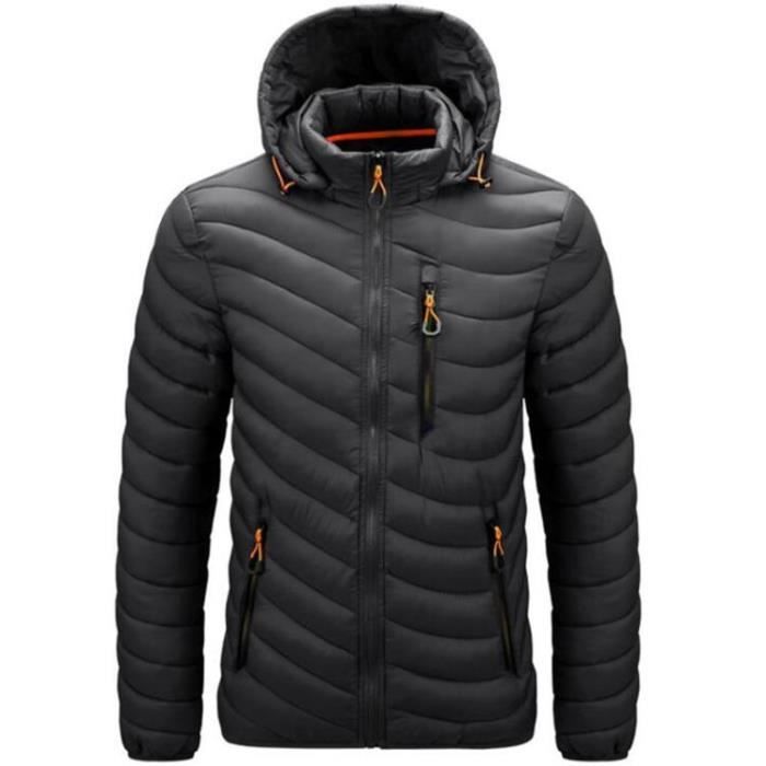 Doudoune homme capuche Coupe ajust e couleur unie Imperm able