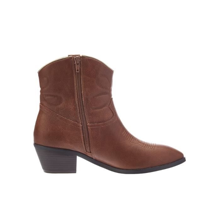 Bottines santiags femme Kaporal - marron - pointure 37