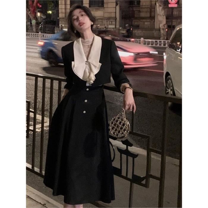 Robe mi longue noir outlet