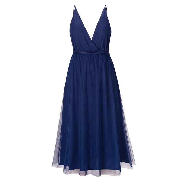Robe D'été Femme Dos Nu - En Mousseline Plissée Avec Volants - Sans Manches, Style Sexy Pour Soirée