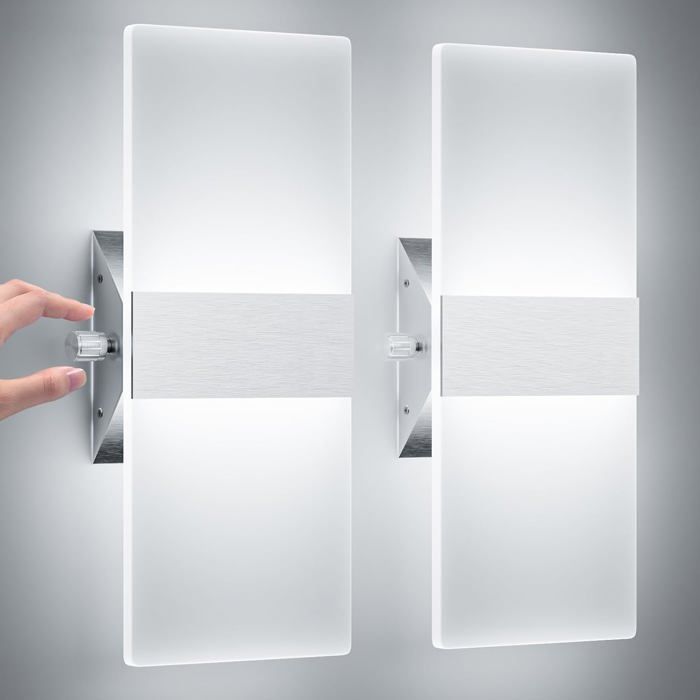 ChangM 2PCS Applique Murale LED 12W Lampe Moderne Design Up and Down Luminaires Muraux Intérieur de mur Lampe
