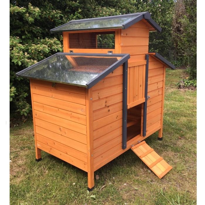 Meilleurs prix pour Poulailler en bois FSC pour 4 à 6 poules avec toit en shingle noir - Poulailler Farmer L