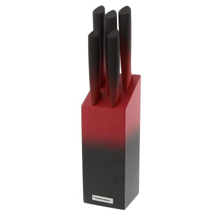 Pradel Excellece Bloc De 5 Couteaux De Cuisine Lame Inox Rouge Et Noir Achat Vente Couteau De Cuisine 5 Couteaux Cuisine Rouge Noir Cdiscount