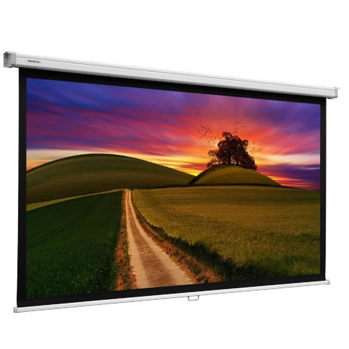 Écran De Projection Manuel Phoenix 100" – Format 4:3, Tissu Blanc Lavable, 2 X 1,5 M, Pour Vidéoprojecteur