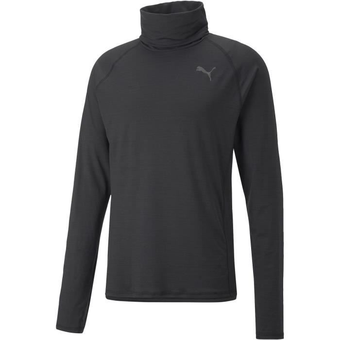 T Shirt de Running Manches longues Col roulé - PUMA - Homme - Noir