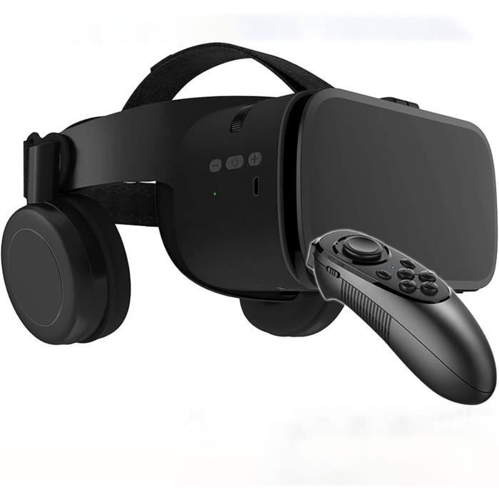 Casque VR Pour Smartphone - Compatible écran 5,5 à 6,7 Pouces - Champ De Vision 110° - Avec Contrôleur - Blanc Casque Realite Virtuelle