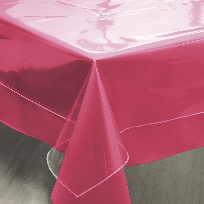 Sous-Nappe PVC Rectangulaire 140x300cm - Blanc - Imperméable Et Anti-Dérapant