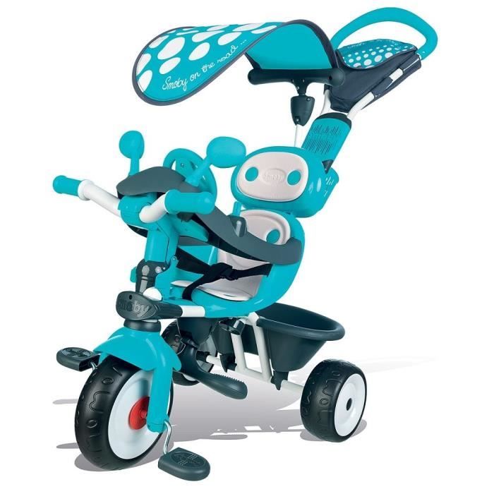Tricycle évolutif SMOBY Baby Driver Confort Bleu - Activités d'éveil - Appuie-tête et canopy amovibles
