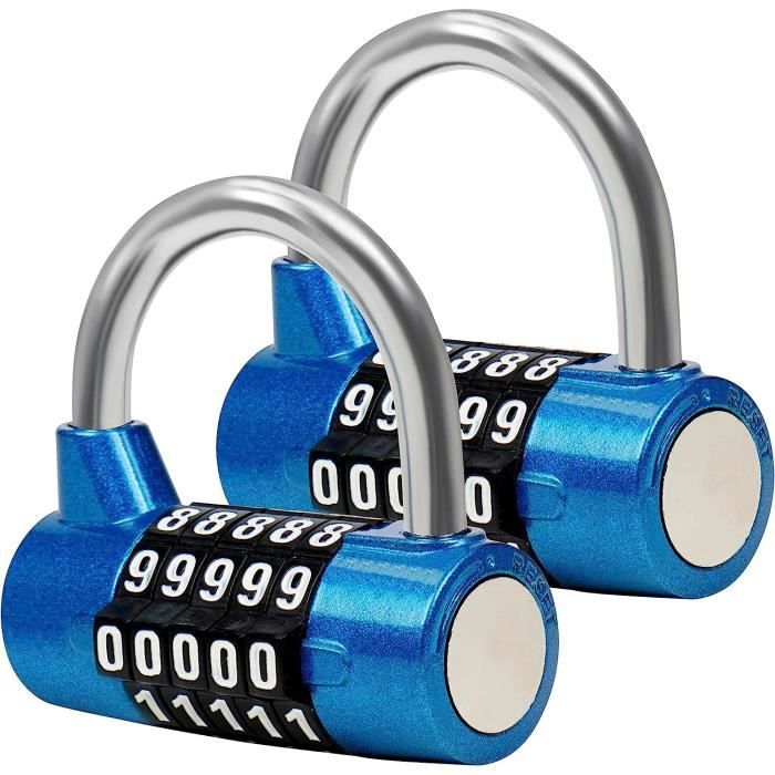 Cadenas à Code 4 Chiffres - Alliage De Zinc étanche - Mot De Passe Réinitialisable (10 000 Combos) - Pour Casier, Placard, Boîte à Outils
