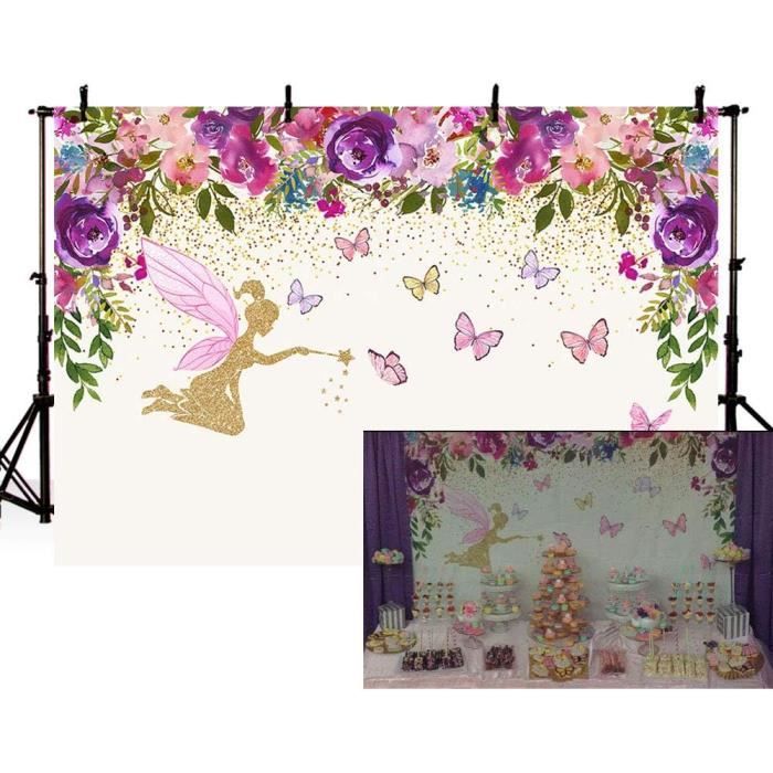 jijAcraft Happy Birthday Bannière de Toile de Fond Réutilisable, 185 x
