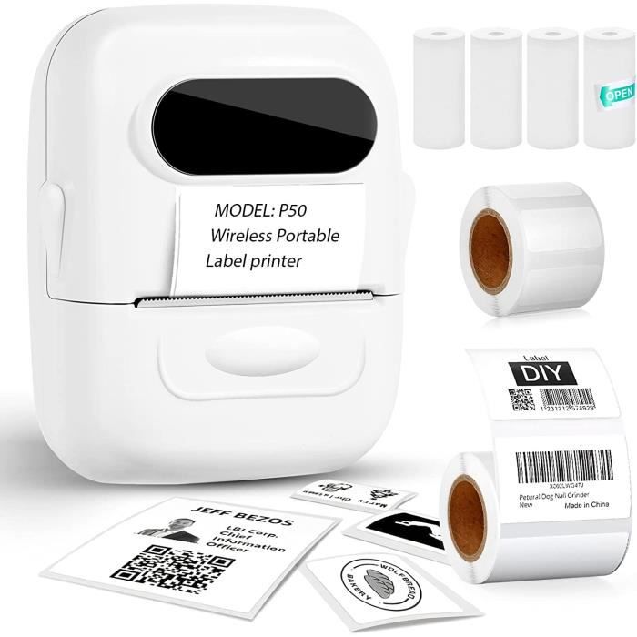 Pristar Étiqueteuse Bluetooth, P15 Mini Imprimante Etiquette Autocollante