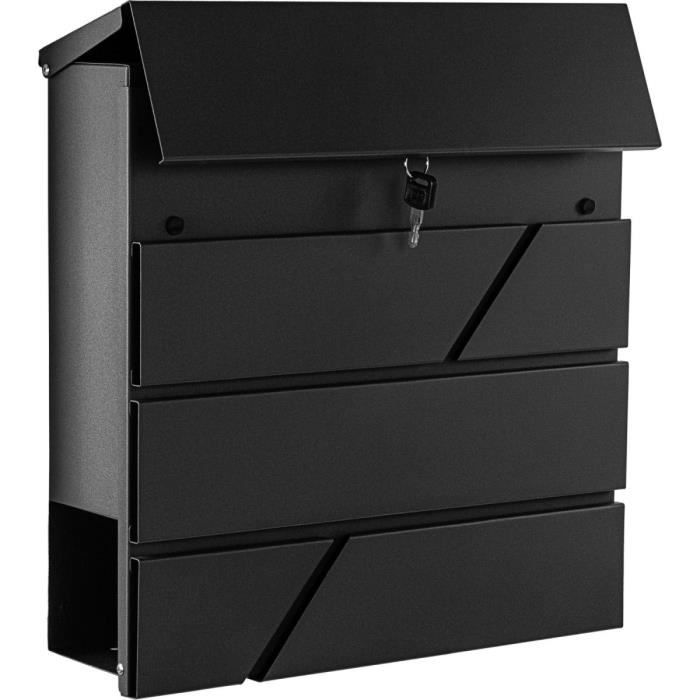 STILISTA® Boîte aux lettres murale "Lima", métal thermolaqué, L 37 x H 37 x P 10 cm, couleur anthracite