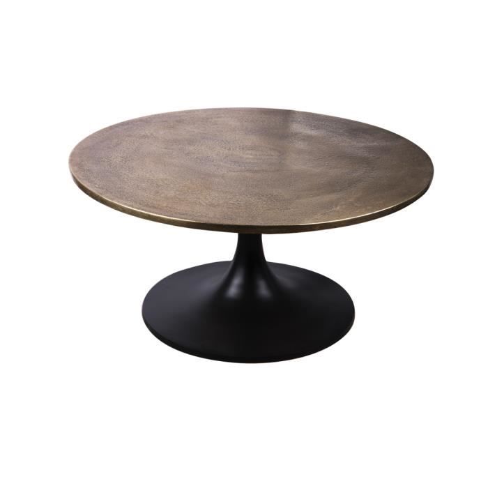 Table ronde en métal doré - Table Passion 36 Or - Style Campagne - 4 personnes - 76 cm