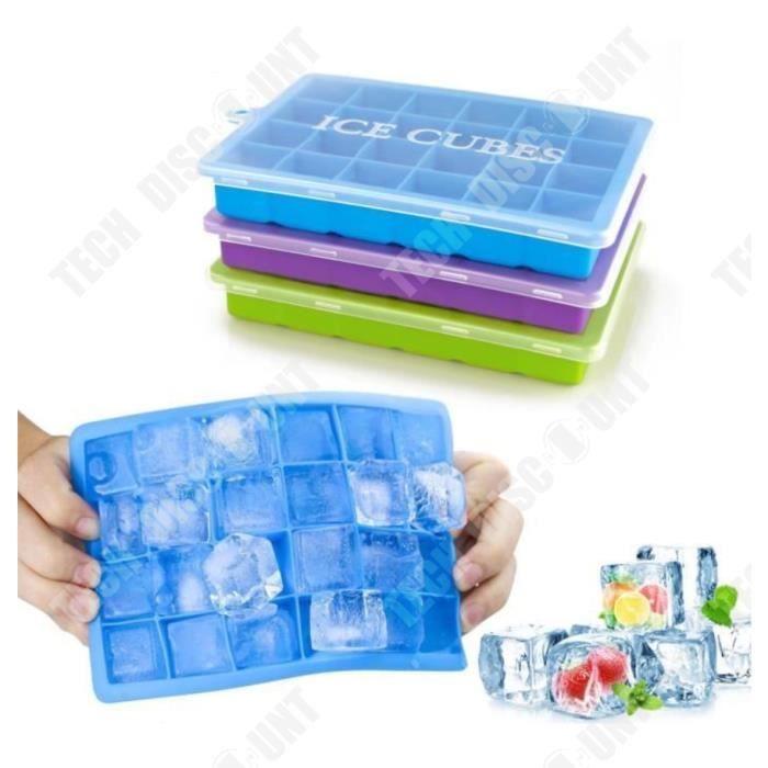 Moule Ice Cube en silicone, Bac à glaçons Silicone avec couvercle, Bac à  glaçons, Seau à